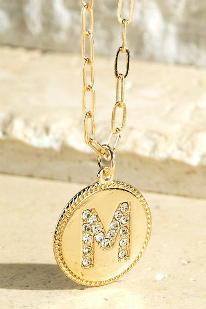 Gold Crystal Initial Necklace