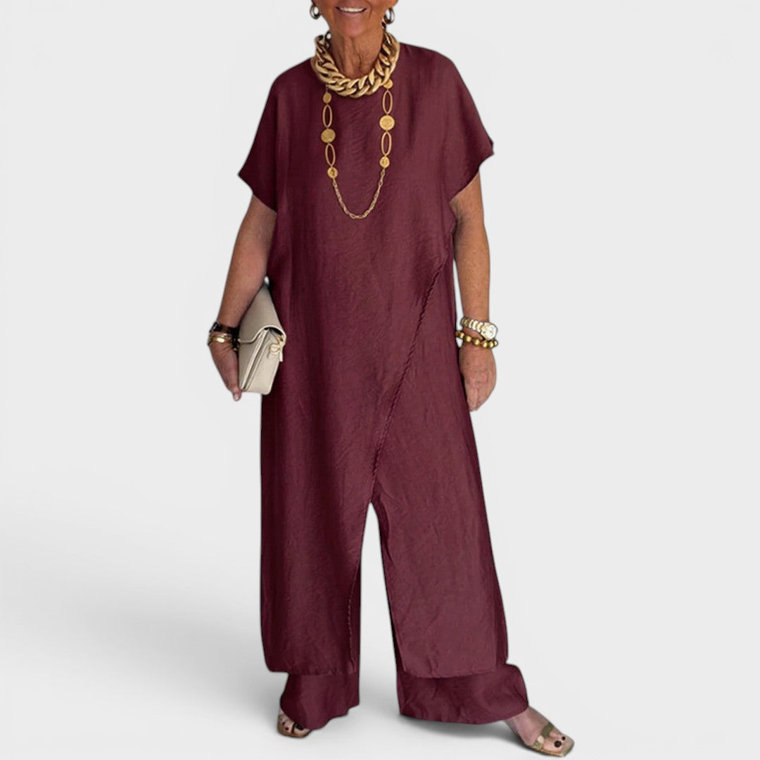 Roseth - Layered Tunic and Wide Leg Trousers Set