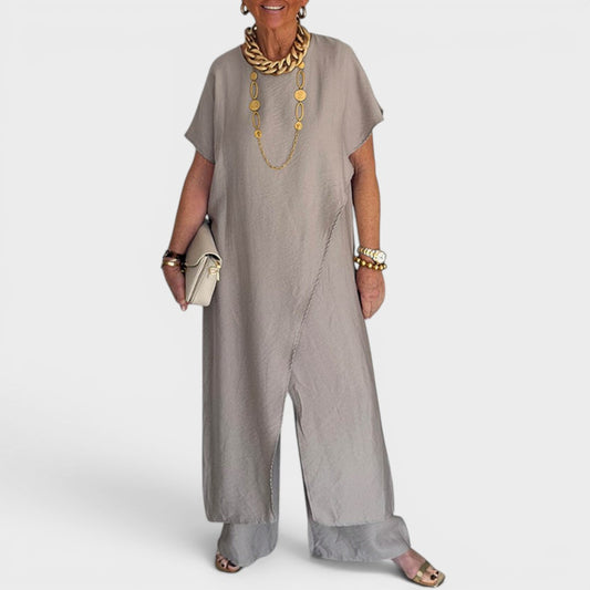 Roseth - Layered Tunic and Wide Leg Trousers Set