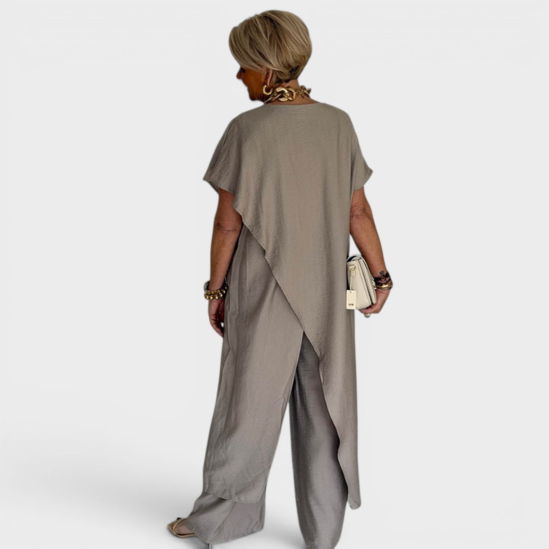 Roseth - Layered Tunic and Wide Leg Trousers Set
