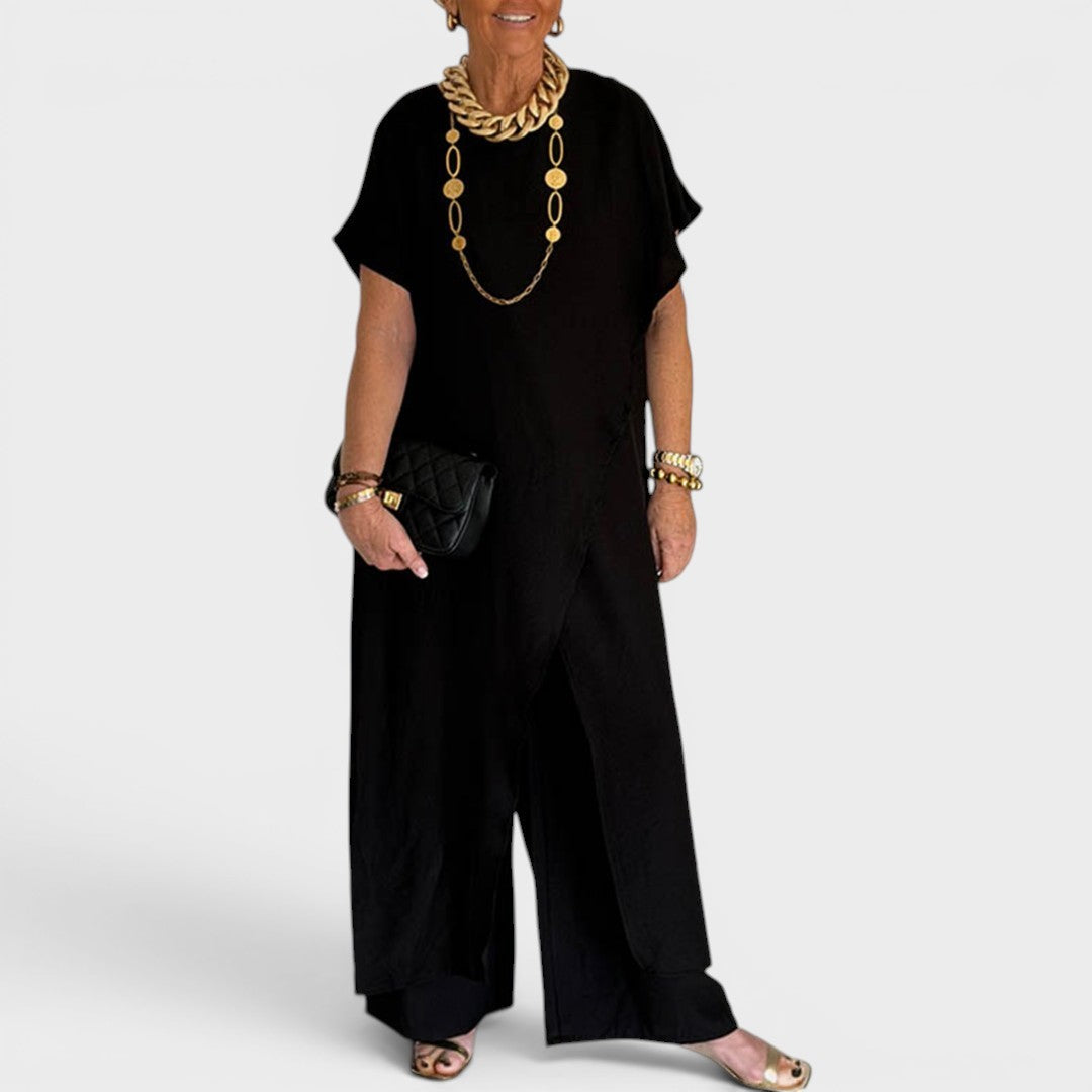 Roseth - Layered Tunic and Wide Leg Trousers Set
