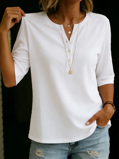 Brianna - Button Detail Casual Blouse