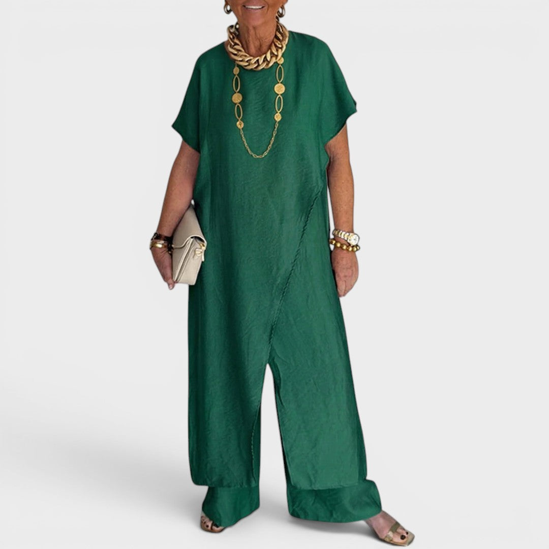 Roseth - Layered Tunic and Wide Leg Trousers Set