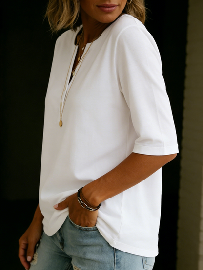 Brianna - Button Detail Casual Blouse
