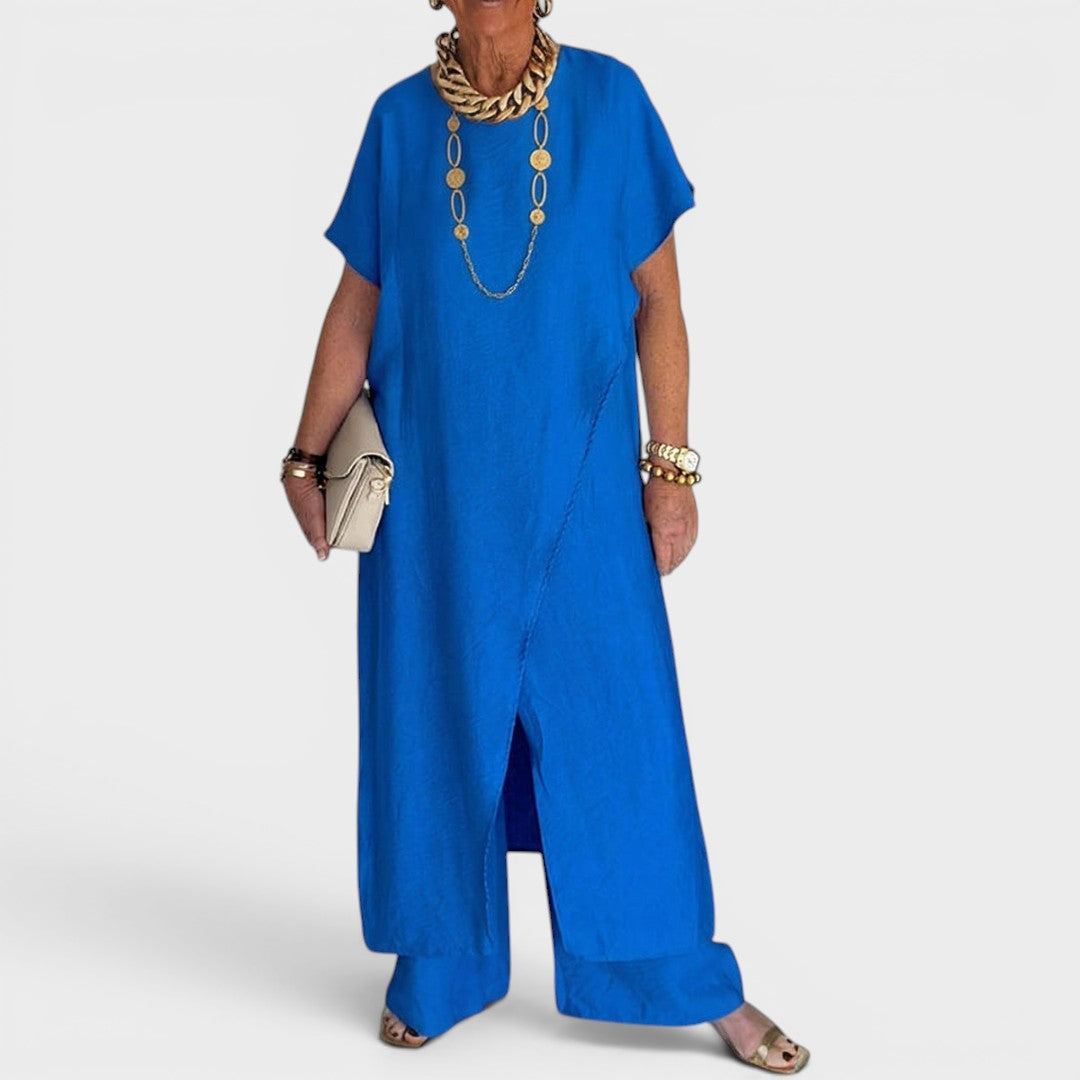 Roseth - Layered Tunic and Wide Leg Trousers Set