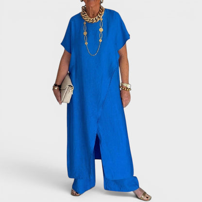 Roseth - Layered Tunic and Wide Leg Trousers Set