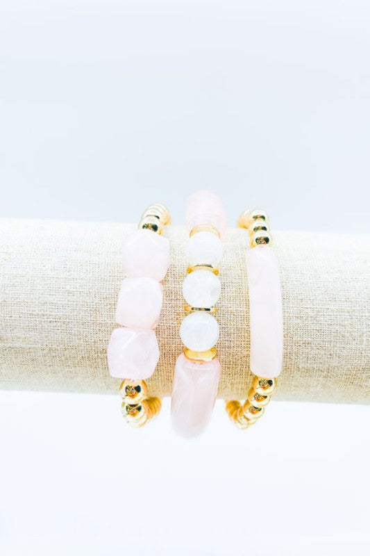 Pink Stretch Bracelet Set
