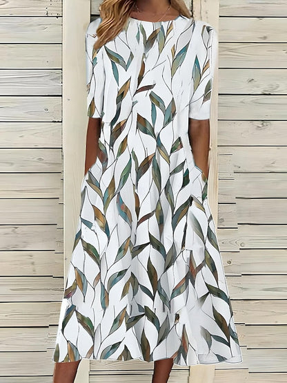 Xylara - Soft-Touch Floral Midi Dress