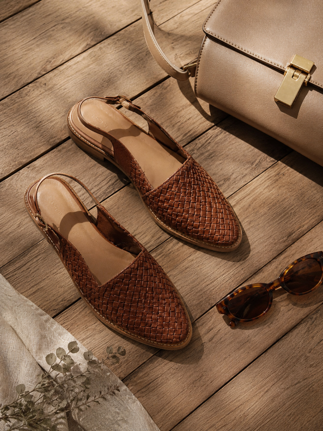 Jesselle - Woven Slingback Flats