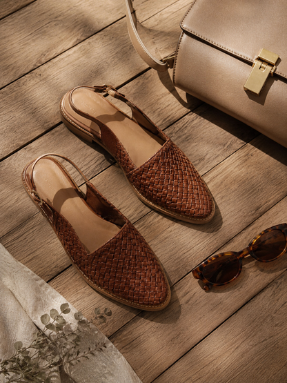 Jesselle - Woven Slingback Flats