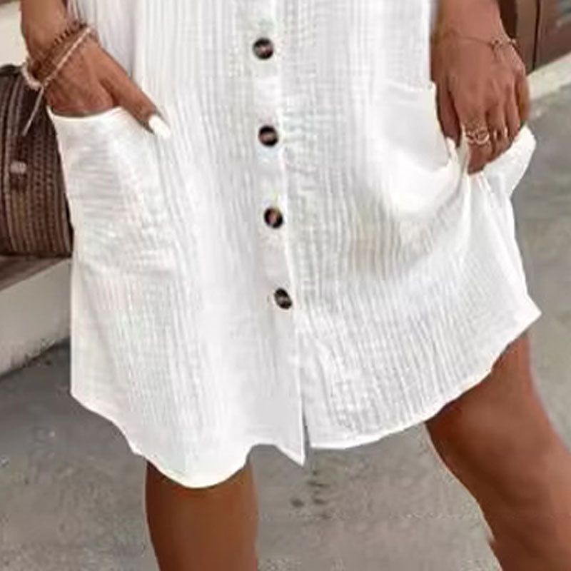 ✨Short Sleeve Shirt Dress - Soft, Pocketed & Effortlessly Stylish💃