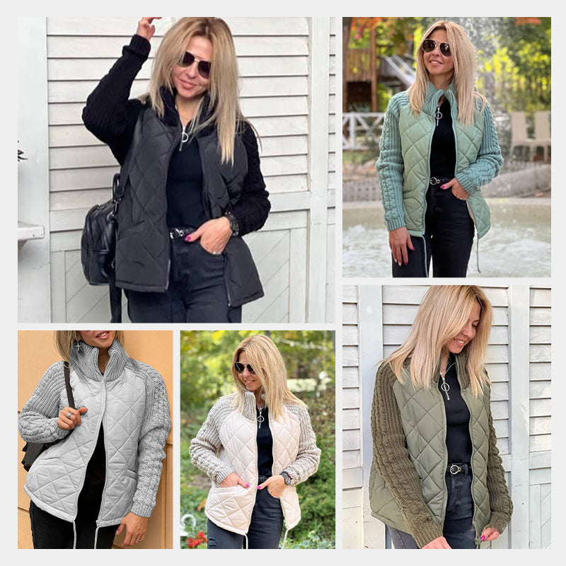 ⏳Time-limited Special⏰Women's Knit Patchwork Puffy Jacket
