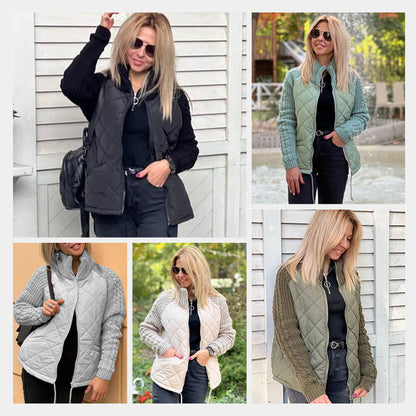 ⏳Time-limited Special⏰Women's Knit Patchwork Puffy Jacket