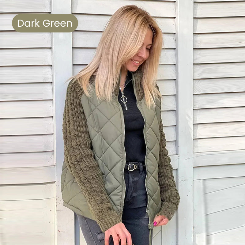 ⏳Time-limited Special⏰Women's Knit Patchwork Puffy Jacket
