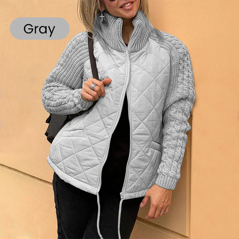 ⏳Time-limited Special⏰Women's Knit Patchwork Puffy Jacket
