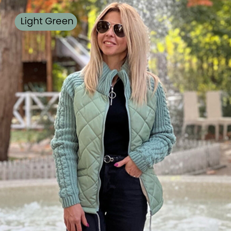 ⏳Time-limited Special⏰Women's Knit Patchwork Puffy Jacket