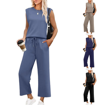 🌺 Hot Sale 49% OFF🌺 New Women's  Sleeveless Top & Wide-Leg Pants 2-Piece Set
