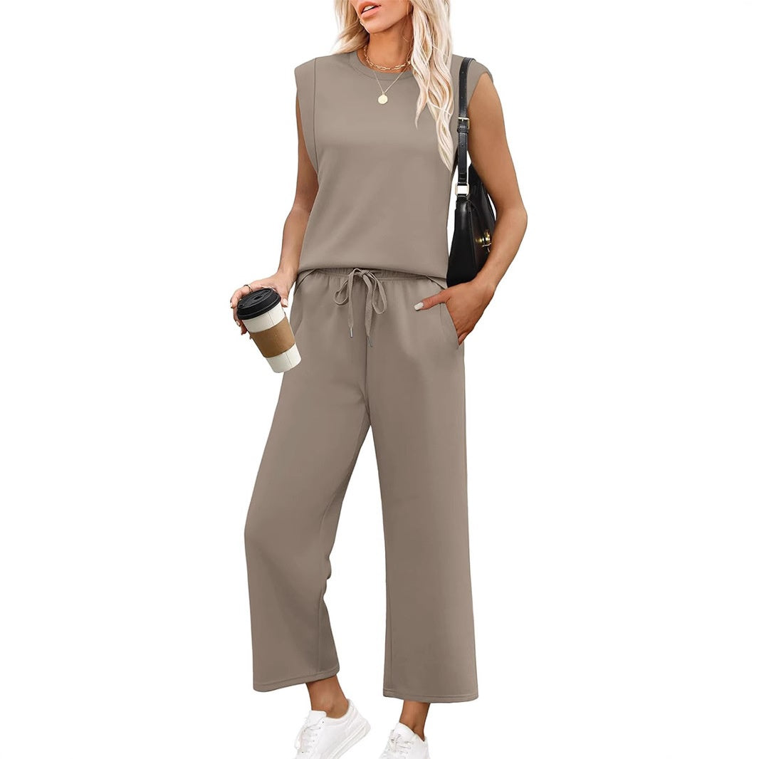🌺 Hot Sale 49% OFF🌺 New Women's  Sleeveless Top & Wide-Leg Pants 2-Piece Set