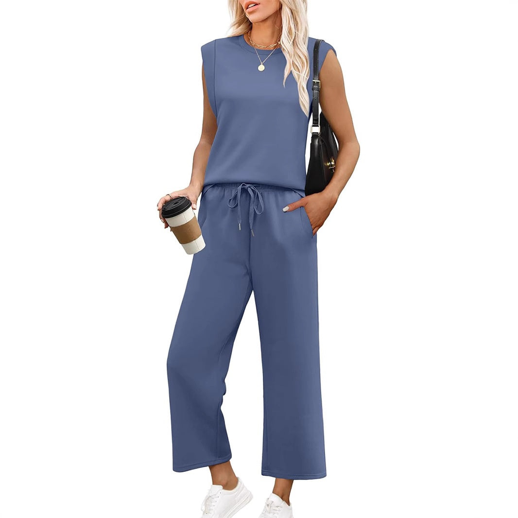 🌺 Hot Sale 49% OFF🌺 New Women's  Sleeveless Top & Wide-Leg Pants 2-Piece Set