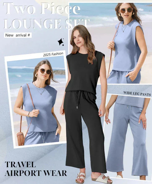 🌺 Hot Sale 49% OFF🌺 New Women's  Sleeveless Top & Wide-Leg Pants 2-Piece Set