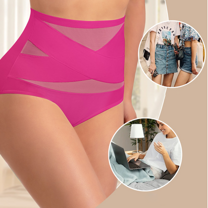 🔥Buy 1 Get 2 Free (3 PCS)✨Plus-Size High-Waist Cross Tummy Control Panties