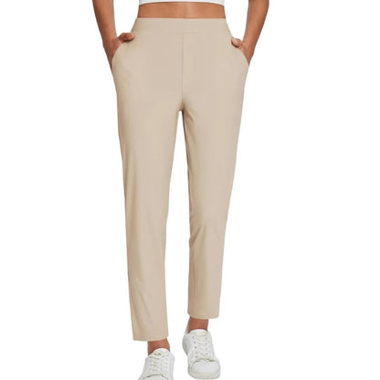⏳LIMITED OFFER 70% OFF🌞Women’s Fitted High-Waisted Zip-Pocket Trousers👖Lightweight, Breathable, Soft 26"/27" Ankle Pants with Zipper Pockets