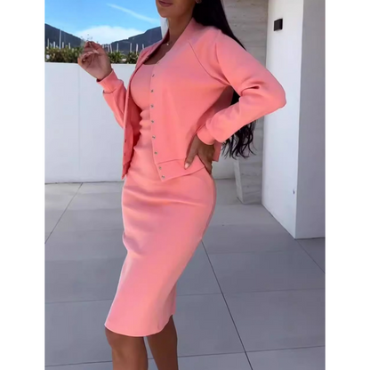 FLASH SALE: 50% OFF! ⏳ Spaghetti Strap Bodycon Dress & Jacket Set