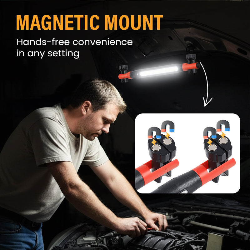 📢📢49% OFF !! ⏰3000LM LED Work Light – Magnetic + hook, 5200mAh battery, 360° rotation. Type‑C fast charge. Bright as day anywhere! 🔋✨