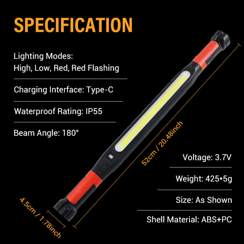 📢📢49% OFF !! ⏰3000LM LED Work Light – Magnetic + hook, 5200mAh battery, 360° rotation. Type‑C fast charge. Bright as day anywhere! 🔋✨