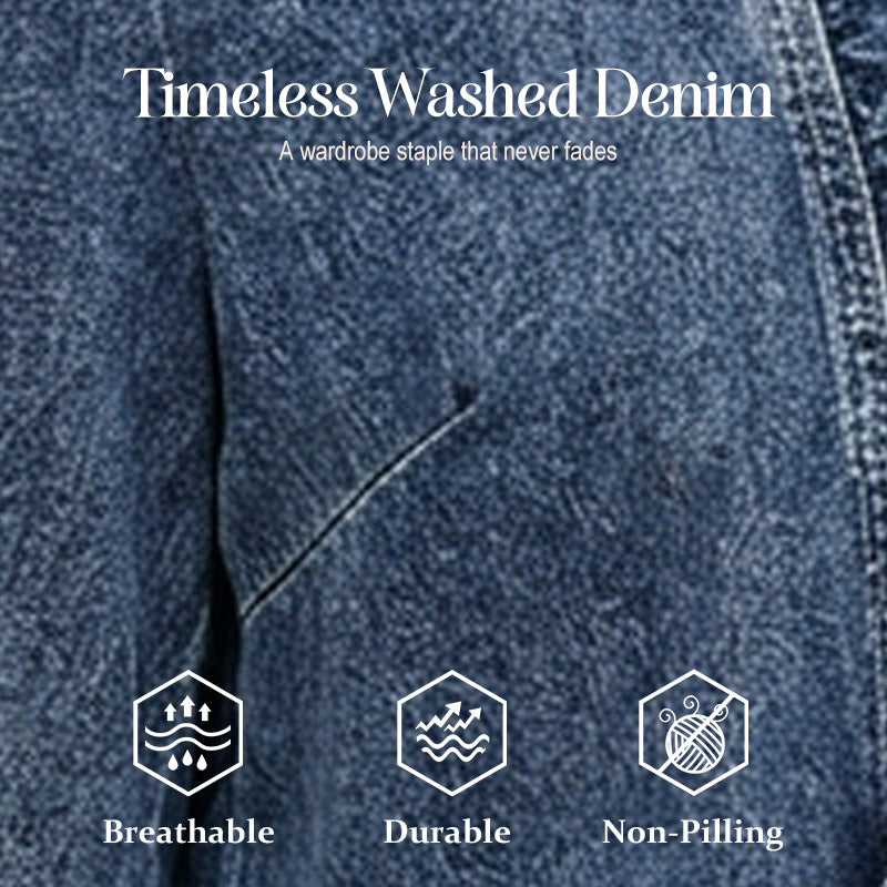 Women's Ruffle Trim Open-Front Denim Jacket