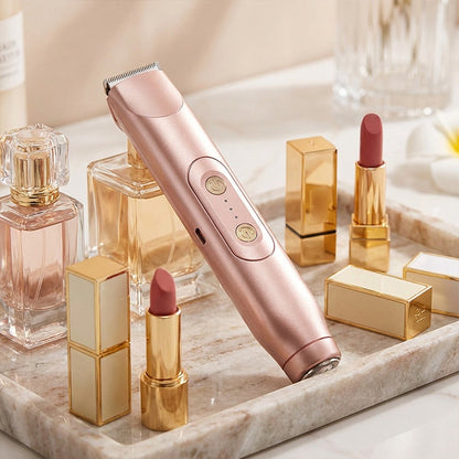 🚨 Pink GONE !! ACT FAST ⚡Bikini Trimmer for Women, Electric Shaver and Razor Rechargeable 2-in-1 Body and Facial Epilator, Underarms and Legs, IPX7 Waterproof