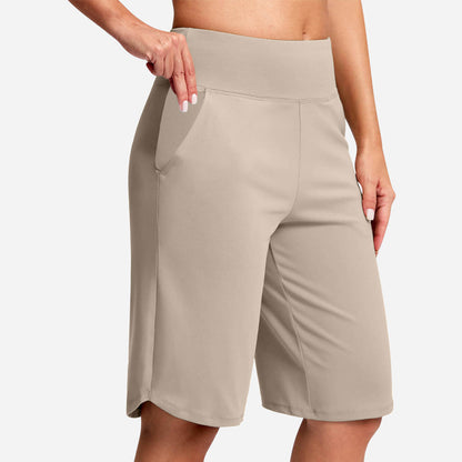 🏆 Last Day Special Price £12.99 ! 💐Women's Bermuda Shorts with Pockets -👍Knee Length Athletic Casual Long Shorts