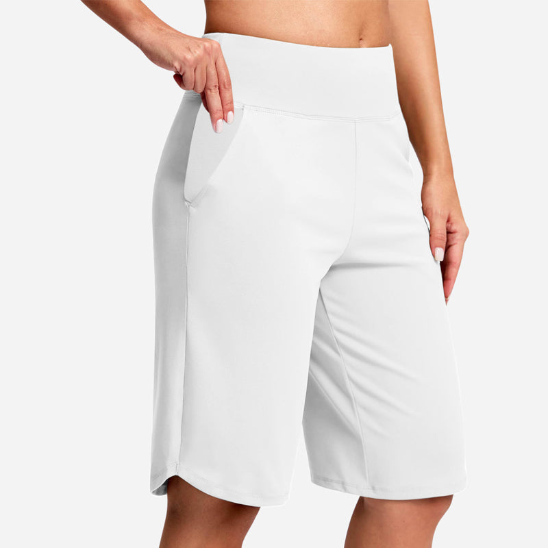 🏆 Last Day Special Price £12.99 ! 💐Women's Bermuda Shorts with Pockets -👍Knee Length Athletic Casual Long Shorts