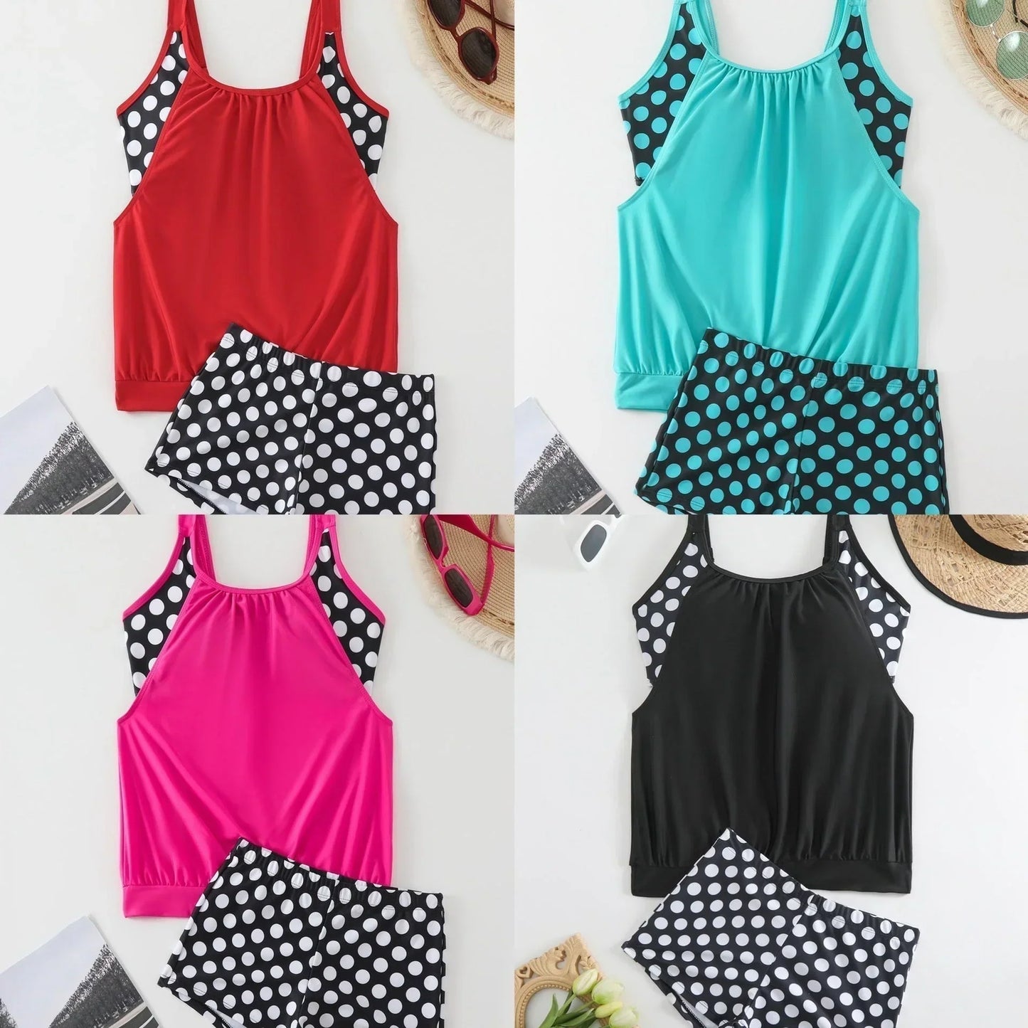 🏖️Summer Hot Sale- 50% OFF👙Women's Polka Dot Two Piece Swimsuit✨