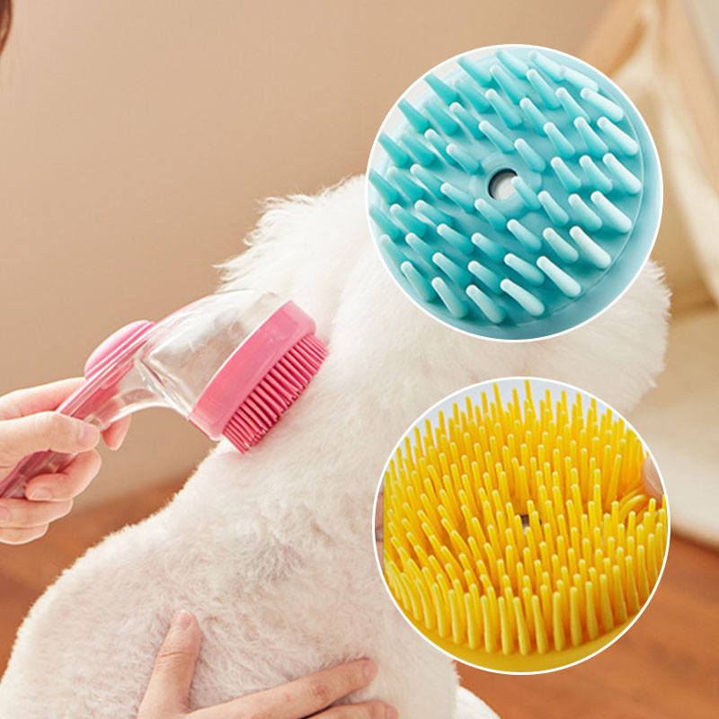 🛁🐾 Pet Bath Brush with Soap Dispenser – Long Handle, No Bending, Soft & Efficient, Easy Bath at Home 🧼✨
