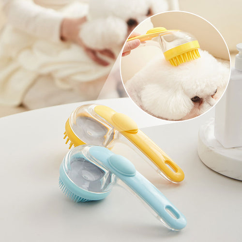 🛁🐾 Pet Bath Brush with Soap Dispenser – Long Handle, No Bending, Soft & Efficient, Easy Bath at Home 🧼✨