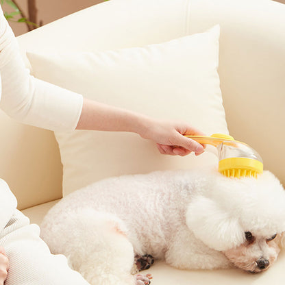 🛁🐾 Pet Bath Brush with Soap Dispenser – Long Handle, No Bending, Soft & Efficient, Easy Bath at Home 🧼✨