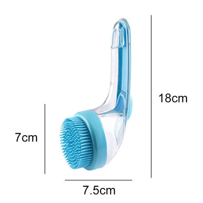 🛁🐾 Pet Bath Brush with Soap Dispenser – Long Handle, No Bending, Soft & Efficient, Easy Bath at Home 🧼✨
