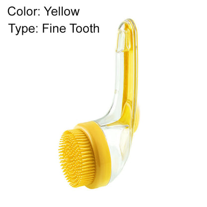 🛁🐾 Pet Bath Brush with Soap Dispenser – Long Handle, No Bending, Soft & Efficient, Easy Bath at Home 🧼✨