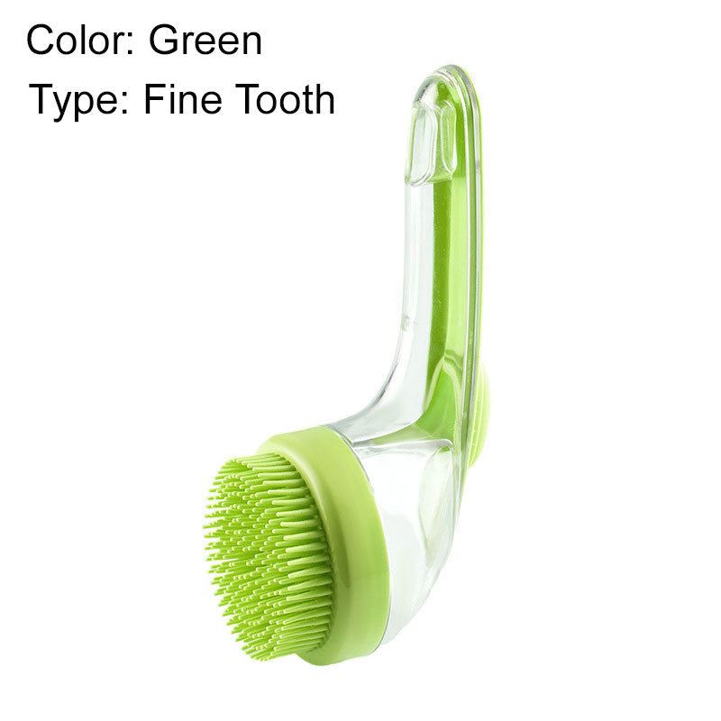 🛁🐾 Pet Bath Brush with Soap Dispenser – Long Handle, No Bending, Soft & Efficient, Easy Bath at Home 🧼✨