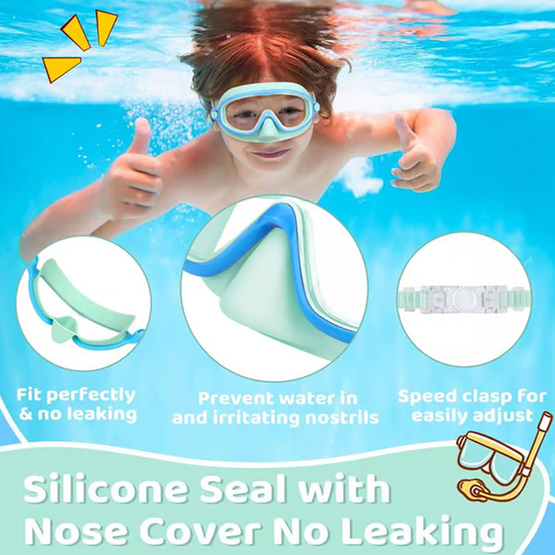 🏊 SUMMER SALE! 🌊 Kids Anti-Choke Swim Goggles with Nose Cover 🐬 Anti-Fog, Leak-Proof & Comfortable Fit