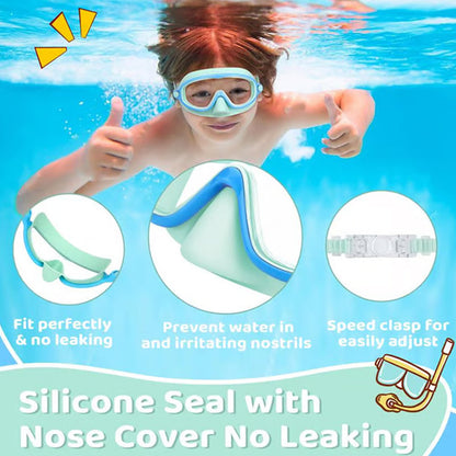 🏊 SUMMER SALE! 🌊 Kids Anti-Choke Swim Goggles with Nose Cover 🐬 Anti-Fog, Leak-Proof & Comfortable Fit