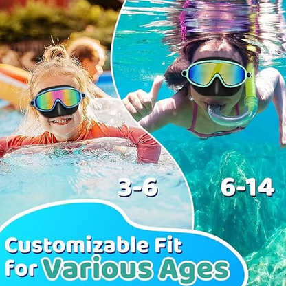 🏊 SUMMER SALE! 🌊 Kids Anti-Choke Swim Goggles with Nose Cover 🐬 Anti-Fog, Leak-Proof & Comfortable Fit