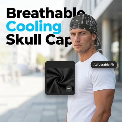 Paisley Cooling Headscarf Cap Set, Motorcycle Pirate Head Wrap Safety Helmet Liner, Elastic Fit Hand Washable Multifunctional Outdoor Headwear for Athletes & Outdoor Enthusiasts
