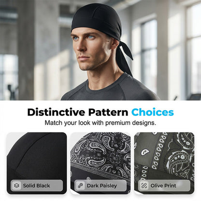 Paisley Cooling Headscarf Cap Set, Motorcycle Pirate Head Wrap Safety Helmet Liner, Elastic Fit Hand Washable Multifunctional Outdoor Headwear for Athletes & Outdoor Enthusiasts
