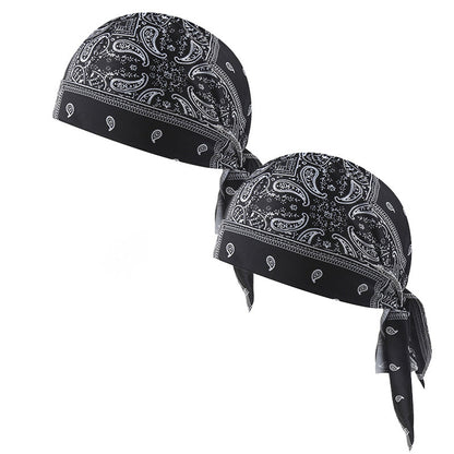 Paisley Cooling Headscarf Cap Set, Motorcycle Pirate Head Wrap Safety Helmet Liner, Elastic Fit Hand Washable Multifunctional Outdoor Headwear for Athletes & Outdoor Enthusiasts