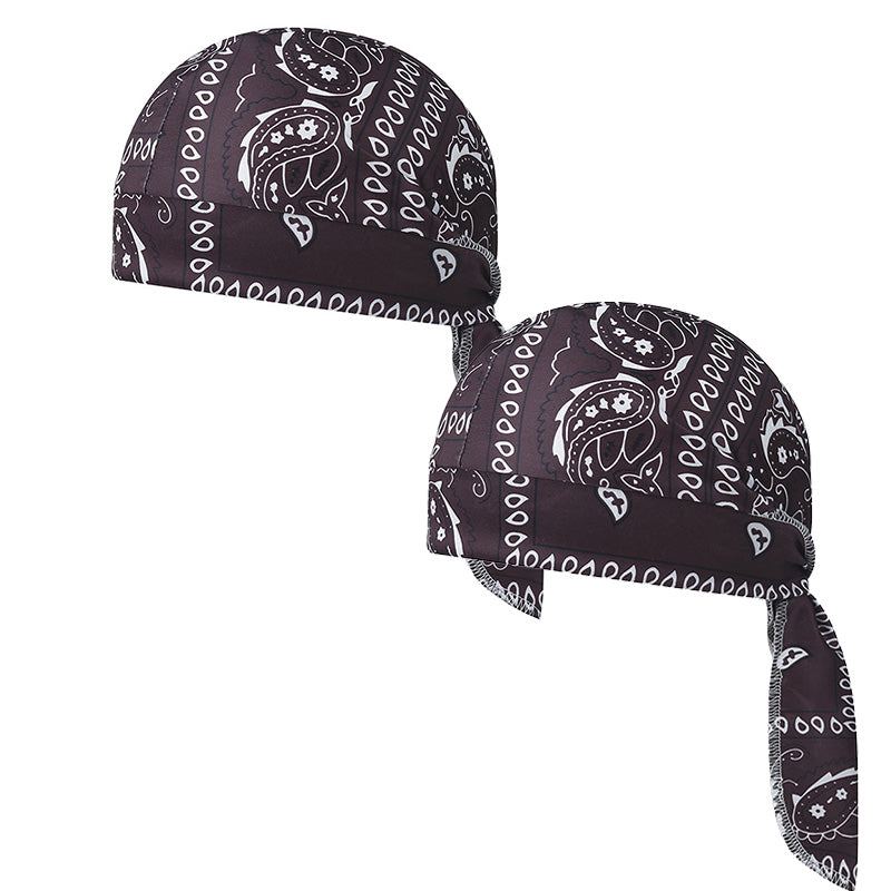 Paisley Cooling Headscarf Cap Set, Motorcycle Pirate Head Wrap Safety Helmet Liner, Elastic Fit Hand Washable Multifunctional Outdoor Headwear for Athletes & Outdoor Enthusiasts