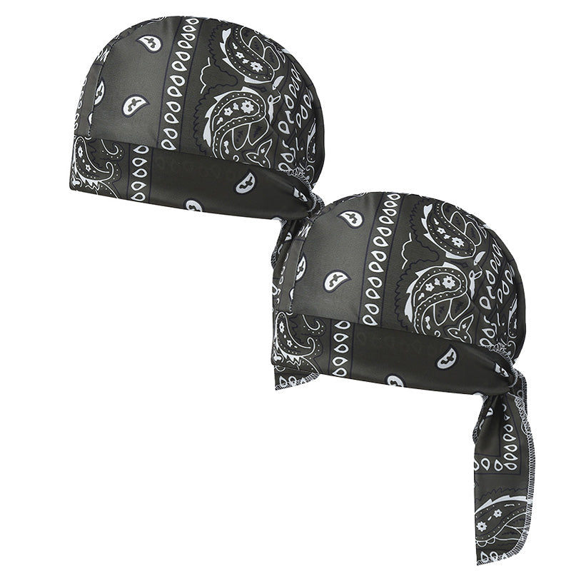 Paisley Cooling Headscarf Cap Set, Motorcycle Pirate Head Wrap Safety Helmet Liner, Elastic Fit Hand Washable Multifunctional Outdoor Headwear for Athletes & Outdoor Enthusiasts