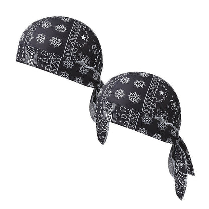 Paisley Cooling Headscarf Cap Set, Motorcycle Pirate Head Wrap Safety Helmet Liner, Elastic Fit Hand Washable Multifunctional Outdoor Headwear for Athletes & Outdoor Enthusiasts