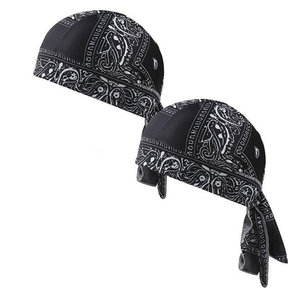 Paisley Cooling Headscarf Cap Set, Motorcycle Pirate Head Wrap Safety Helmet Liner, Elastic Fit Hand Washable Multifunctional Outdoor Headwear for Athletes & Outdoor Enthusiasts